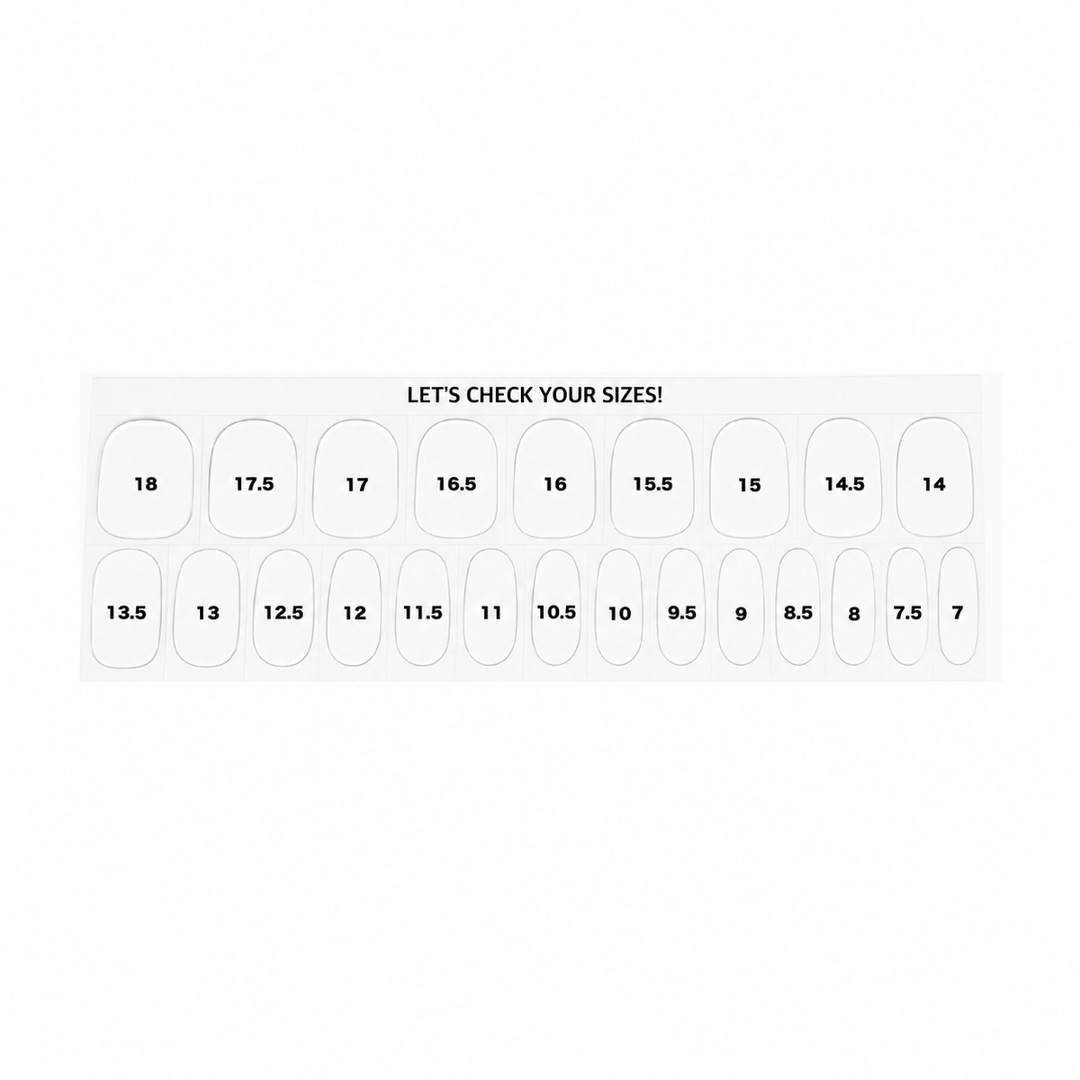 Sizing stickers